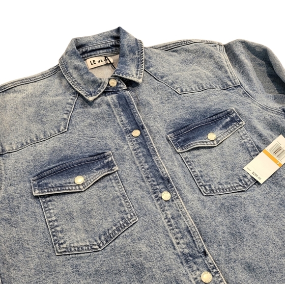 LE JEAN Denim Mimi Overshirt Jacket Size XS NWT - Picture 8 of 11